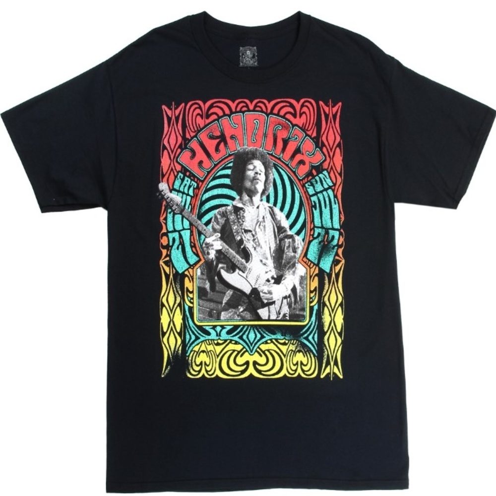 Jimi Hendrix Mens Black Short Sleeve T-Shirt